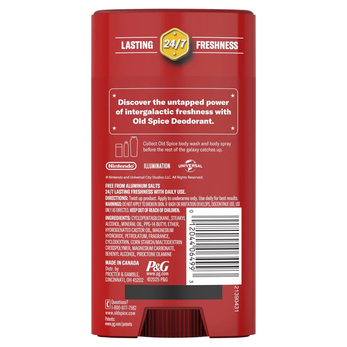 Old Spice x The Super Mario Galaxy Men’s 24/7 Lasting Freshness Aluminum-Free Deodorant - Castle Crush - 3oz