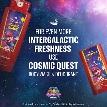 Old Spice x The Super Mario Galaxy Men's 24/7 Shower Fresh Cosmic Quest Body Wash - Scent of Star Showers - 24 fl oz