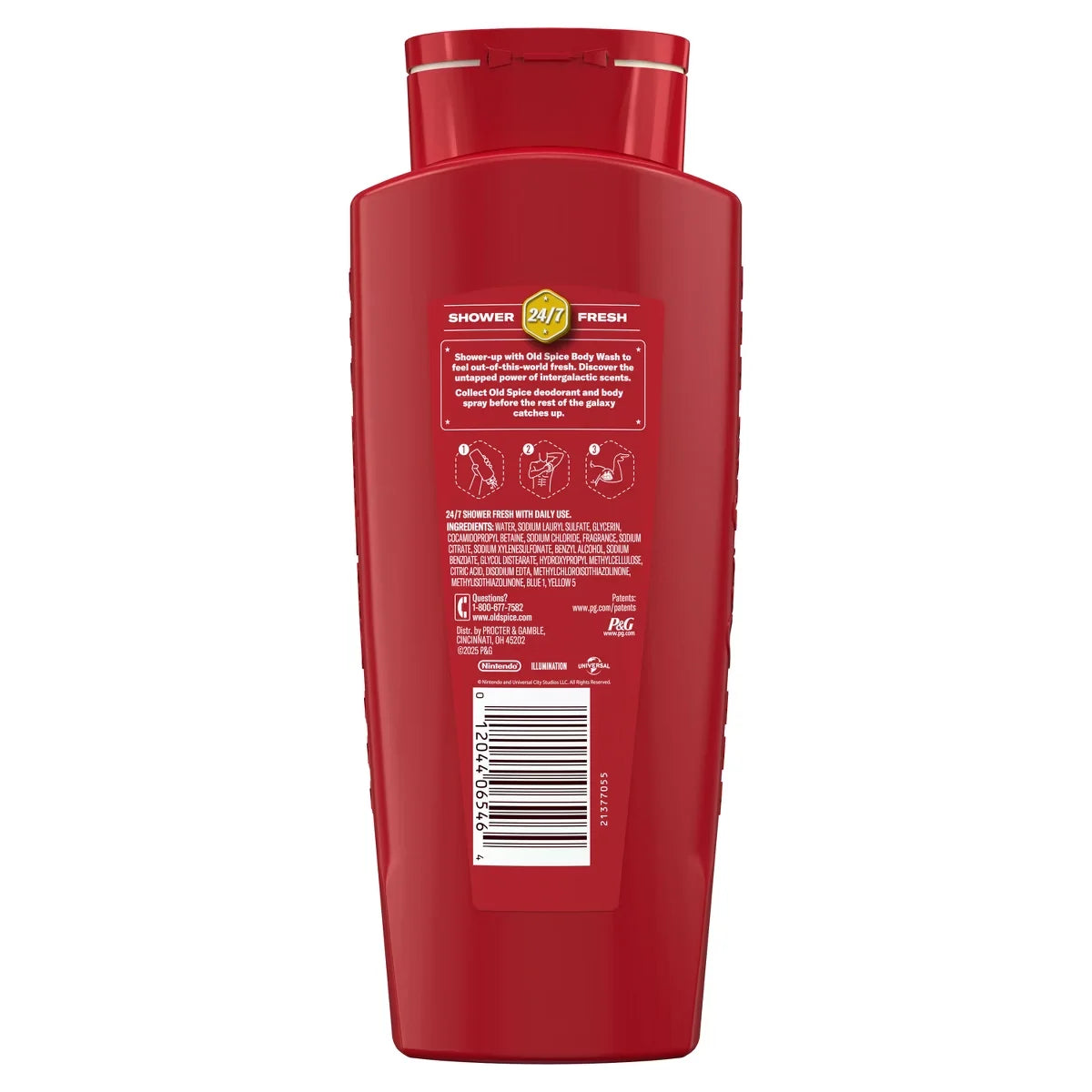 Old Spice x The Super Mario Galaxy Men's 24/7 Shower Fresh Castle Crush Body Wash - Scent of Celestial Citrus - 24oz