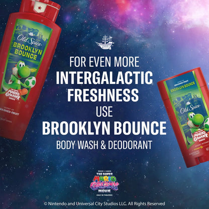 Old Spice x The Super Mario Galaxy Brooklyn Bounce Men's 24/7 Lasting Freshness Aluminum-Free Deodorant - Scent of Smashed Fruit - 3oz