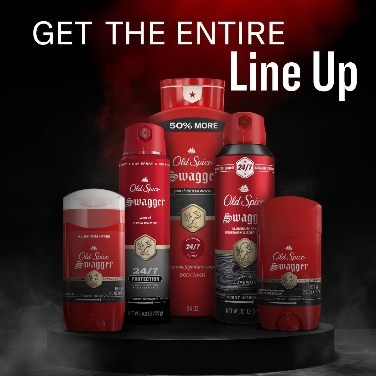 Old Spice Red Zone Swagger Invisible Solid - Trial Size - 0.5oz: Under Arm, Sulfate-Free, Lime & Cedar, Normal Skin